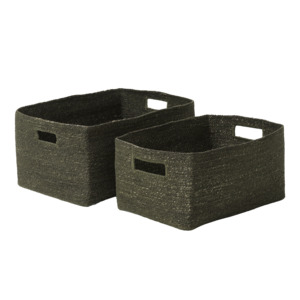Woven storage basket olive