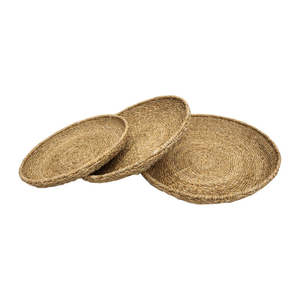Storage 1: Round woven seagrass shallow basket