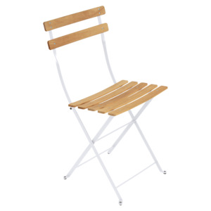 Bistro folding chair with beechwood slats white