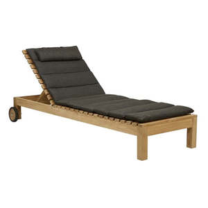 Outdoors Furniture 1: Teak outdoor lounger with tufted squab ink