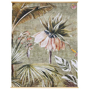 XL Floral hanging print green 192cm