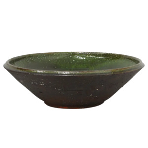 Romano rustic terracotta bowl 39cm olive