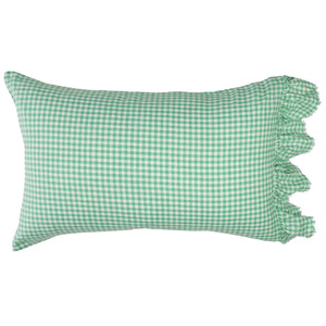 SOW Fresco gingham pillowcase set with ruffle mint