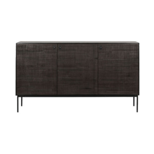 Teak grooves 3-door sideboard 150cm black