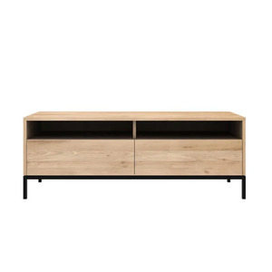 Oak ligna 2-door entertainment unit 140cm long