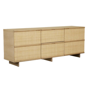 Cabinets Sideboards: Hartley woven rattan sideboard light oak