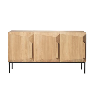 Cabinets Sideboards: Oak angled sideboard 3-door 150cm natural