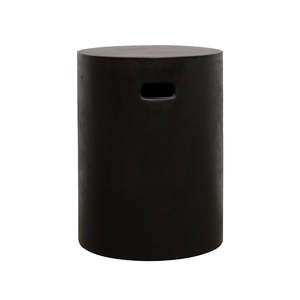 Concrete circular side table black
