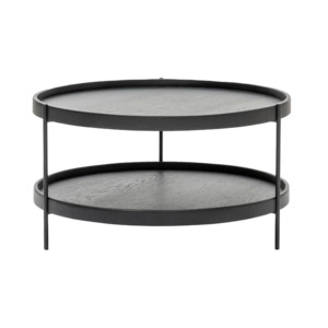 Norse two-tier oak coffee table black 69cm black