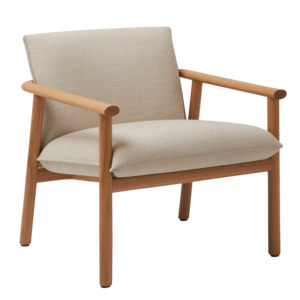 Chairs: Label upholstered armchair ecru