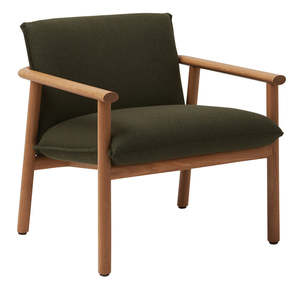 Chairs: Label upholstered armchair olive