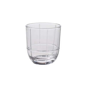 Glassware: Grid glass tumbler clear