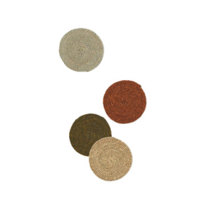 Serveware: Pinto handwoven coasters set of 4 earth