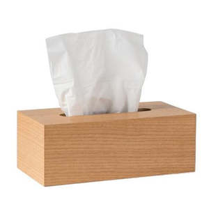 Bathroom Accessories: Rectangle tissue box cover natural