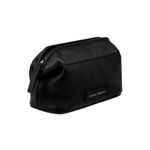 Status Anxiety leather toiletry bag black medium
