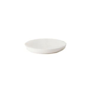 Round marble soap dish white