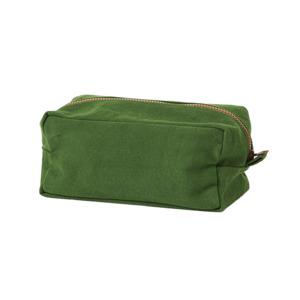 Contrast cotton wash bag spirulina