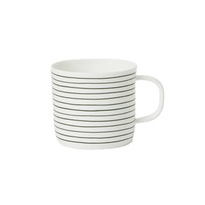 Striped porcelain cup olive