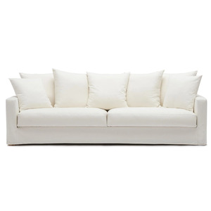 Sofas Ottomans: Sloopy slip cover 3.5-seater sofa white 230cm