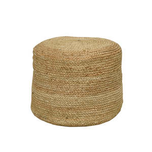 Round braided jute ottoman
