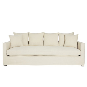 Sofas Ottomans: Martha linen cotton blend 3.5 seater sofa natural