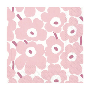 Marimekko unikko paper napkins set of 20 light rose