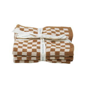Towels Cloths: Set of 3 cotton cloths clay check