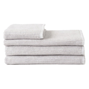 Towels Cloths: Striped cotton towel range grey & white