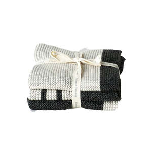 Towels Cloths: Set of 3 knitted cloths two tone