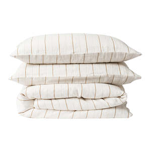 Monday stripe linen duvet cover miso