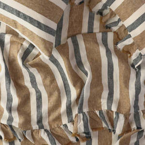 Duvets Sheets: SOW taupe stripe linen fitted sheet