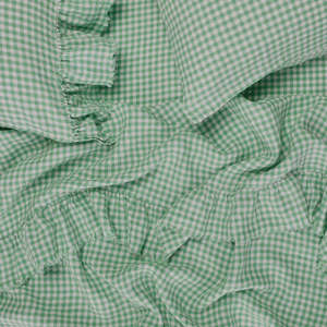 SOW fresco gingham mint linen fitted sheet