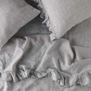 Duvets Sheets: SOW pinstripe linen fitted sheet