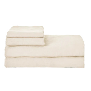 Chambray linen fitted sheet oatmeal