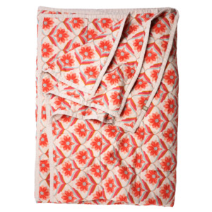 Blankets Quilts: SOW Edie retro floral double sided linen quilt