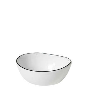 Dinnerware: Broste salt mini bowl white with black rim 8cm