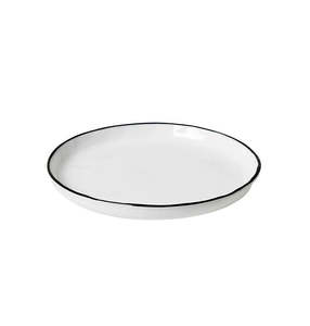 Dinnerware: Broste salt small plate white with black rim 13cm