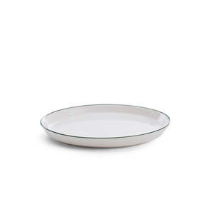 Roman small plate white with green rim 19cm