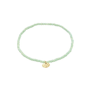 Jewellery: Glass bead bracelet pale green
