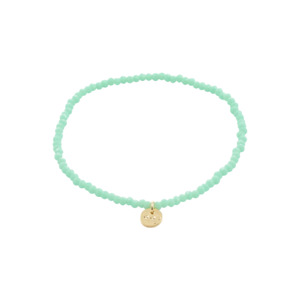 Jewellery: Glass bead bracelet mint green