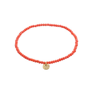 Jewellery: Glass bead bracelet coral
