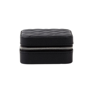 Small square quilted jewellery box 10cm black
