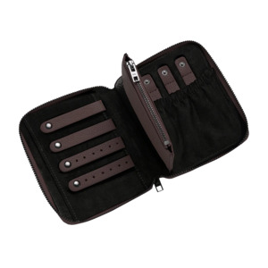 Jewellery: Compact leather jewellery holder cocoa