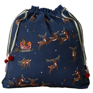 Reindeer santa sack navy