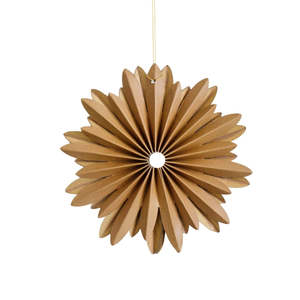 Christmas Decos: Hanging paper star ornament golden sand