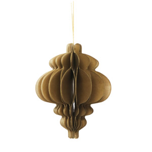 Christmas Decos: Le Papier hanging large Xmas bauble deco gold 15cm