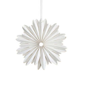 Hanging paper star ornament white