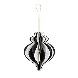 Monochrome hanging paper decoration 15cm