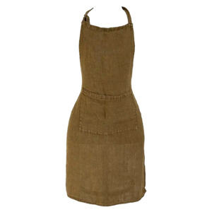 French linen apron walnut