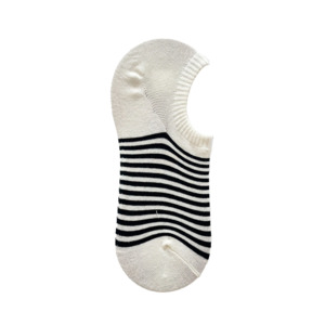 Socks Scarfs: Black & white stripe ankle socks